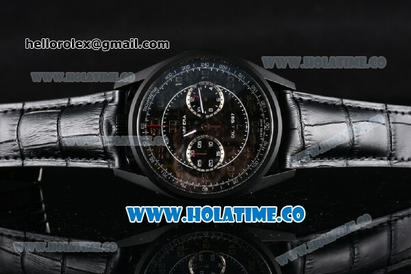 Tag Heuer Carrera Carbon Calibre 1887 Concept Chrono Swiss Valjoux 7750-SHG Automatic PVD Case with Silver Arabic Numeral Markers and Black Dial - Click Image to Close